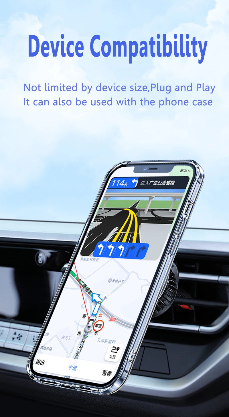 Magnetic Phone Holder Compatible With MagSafe Car Mount