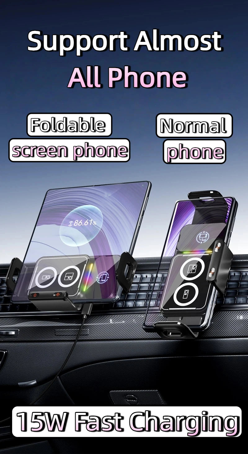 Universal Car Phone Wireless Charging Holder 360° Rotation Mount