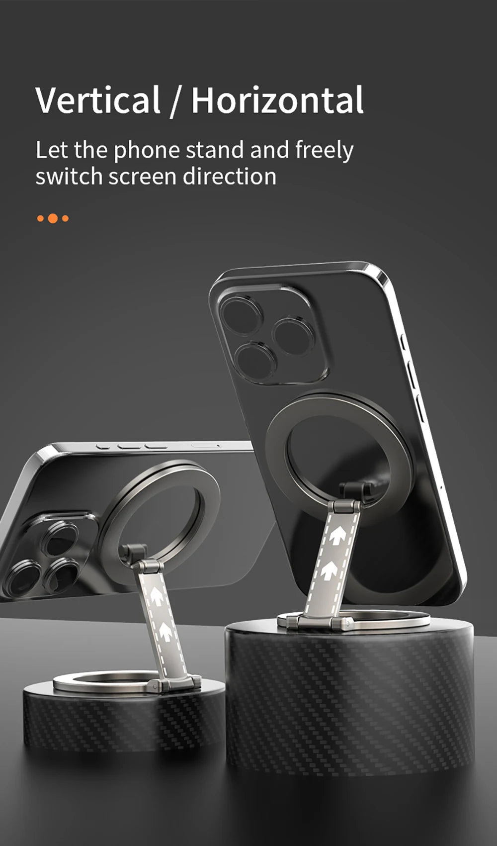Double-Sided Magnetic Attraction Cell Phone Circular Holder