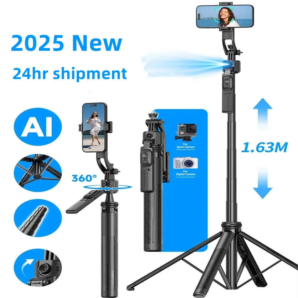 FANGTUOSI 360 Rotation Gimbal Stabilizer ,Selfie Stick Tripod