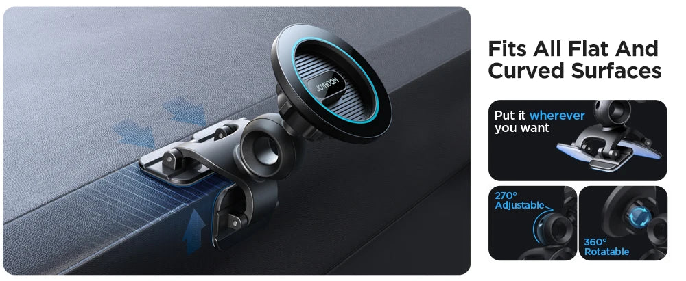 Joyroom Magnetic Phone Holder for Car Fit Curved Surfaces