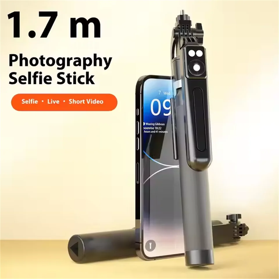 BSLIUFANG Selfie Stick Wireless Tripod Stand with Light
