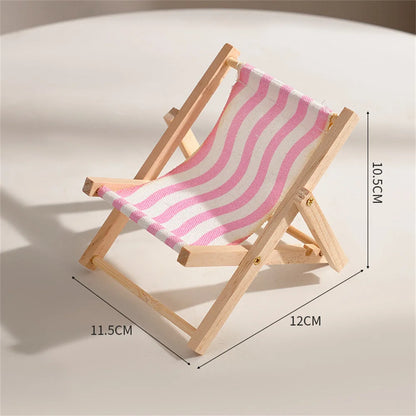 Wood Chair Shape Mobile Phone Stand Beach chair Desktop