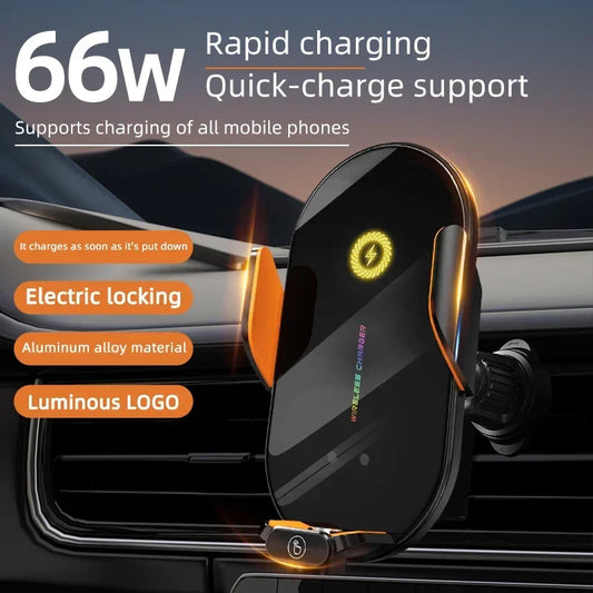 Car Wireless Phone Holder Stand 66W Fast Charging Station Charger