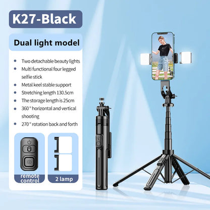 130cm Long Selfie Stick Tripod Extendable Wireless Bluetooth