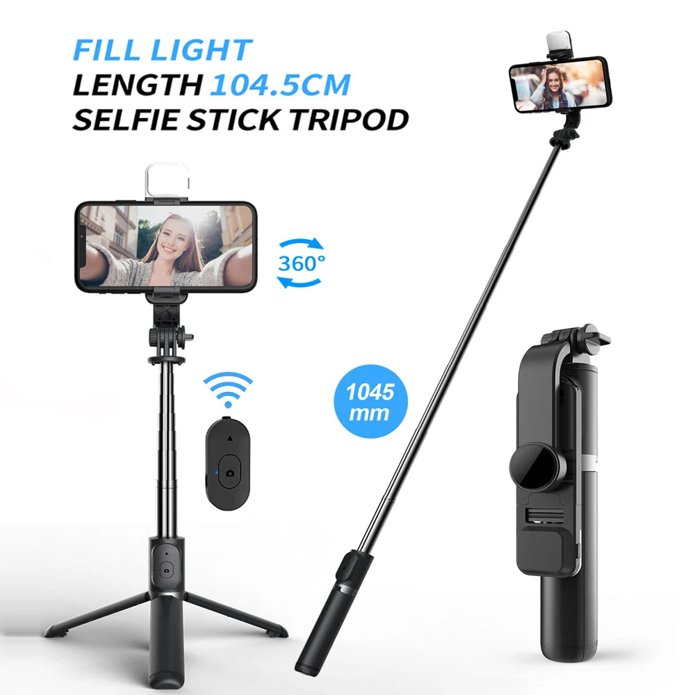New Wireless Bluetooth Selfie Stick Tripod with Remote Extendable