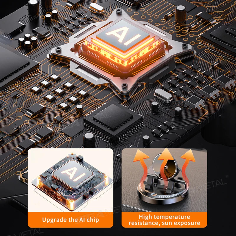 SEAMETAL Car Phone Holder Mount 360° Rotatable Wireless Charger