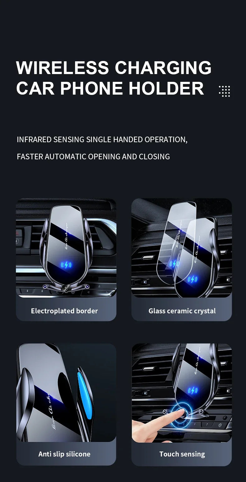 Car Phone Holder 15W Wireless Fast Charger Magnetic Charger