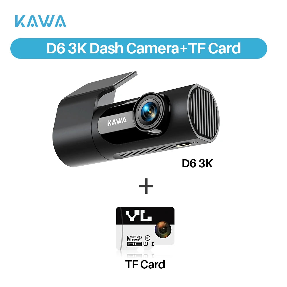 KAWA Dash cam Video Recorder D6 3K Car Camera Car DVR