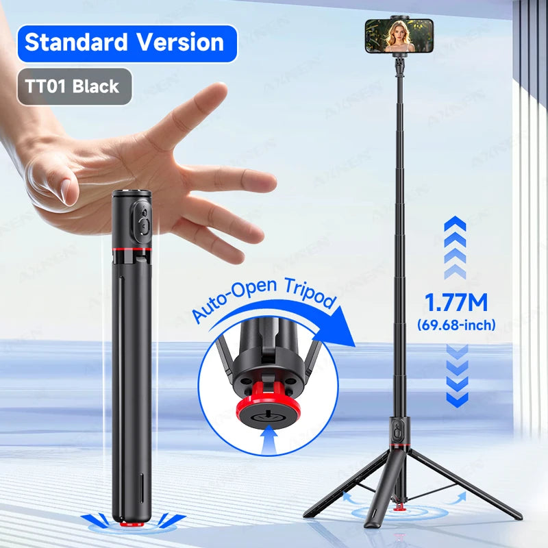Bluetooth Selfie Stick Tripod Auto Pop-Up Foldable Holder