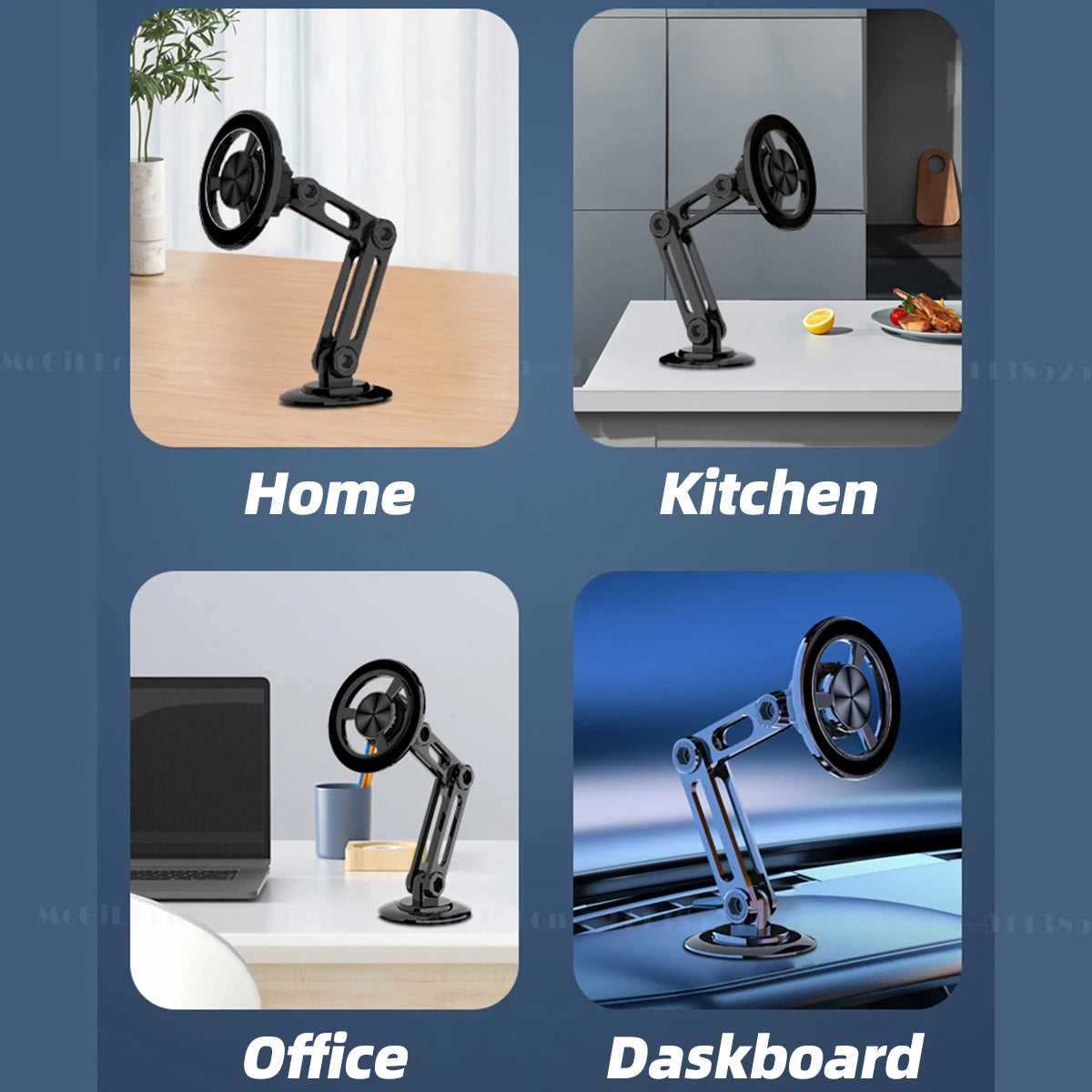 720 Rotate Metal Magnetic Car Phone Holder Foldable Phone Stand