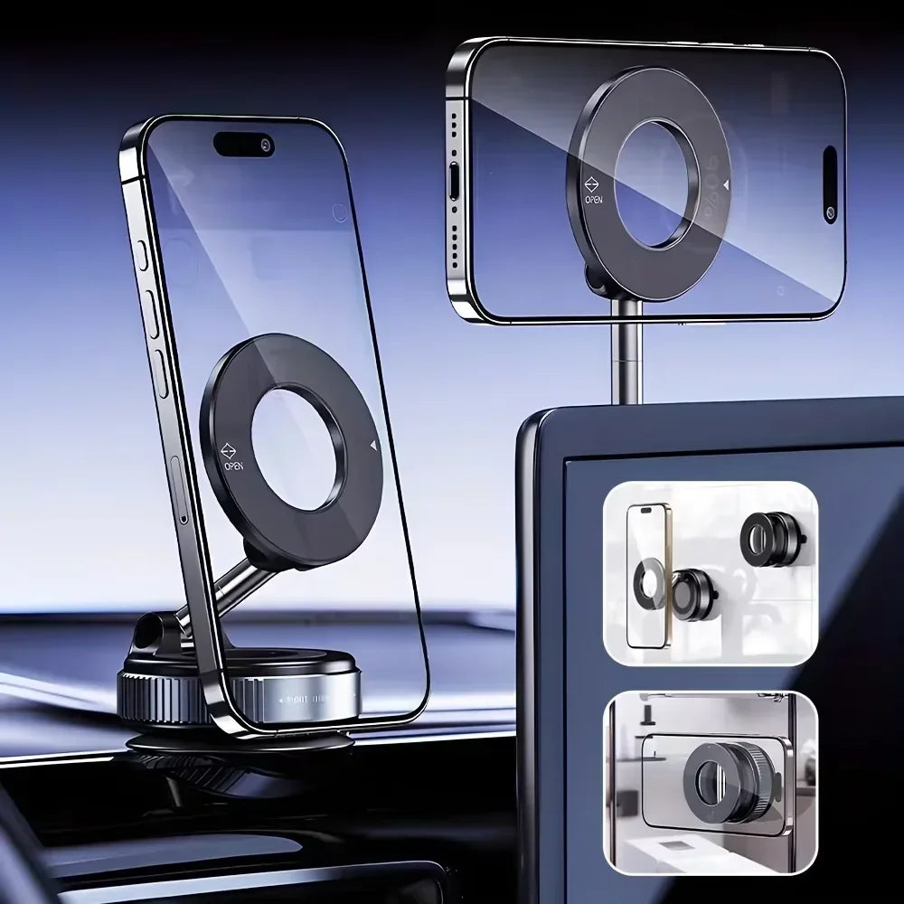 Vacuum Magnetic Car Phone Mount, 360° Rotatable
