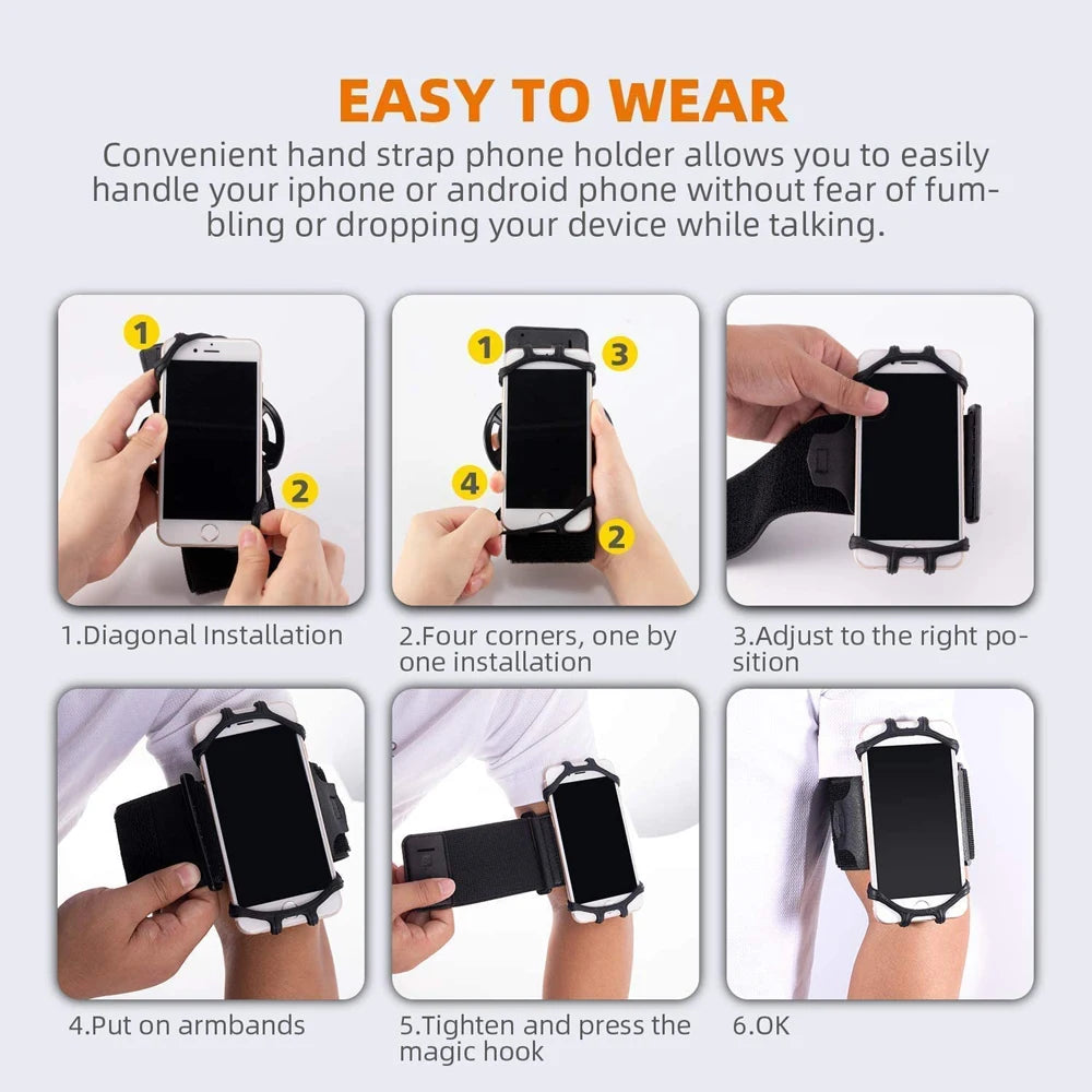 Running Wristband Phone Holder 360°Rotation Detachable Sports