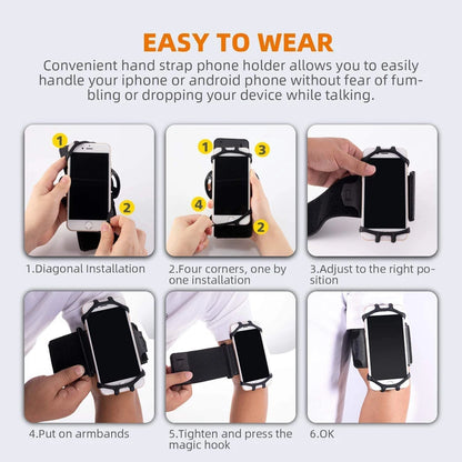 Running Wristband Phone Holder 360°Rotation Detachable Sports