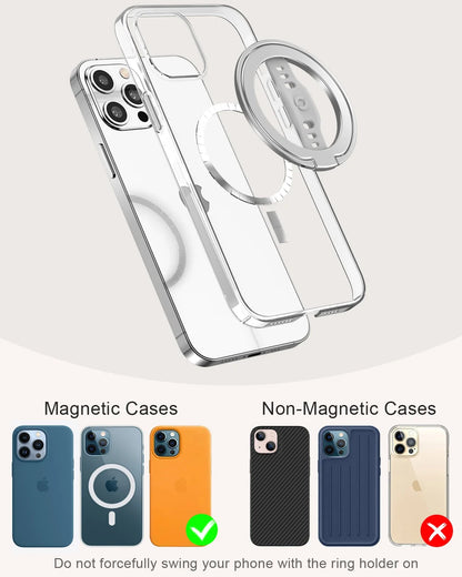 EWA Magnetic Phone Grip and Stand with Silicone Finger Strap