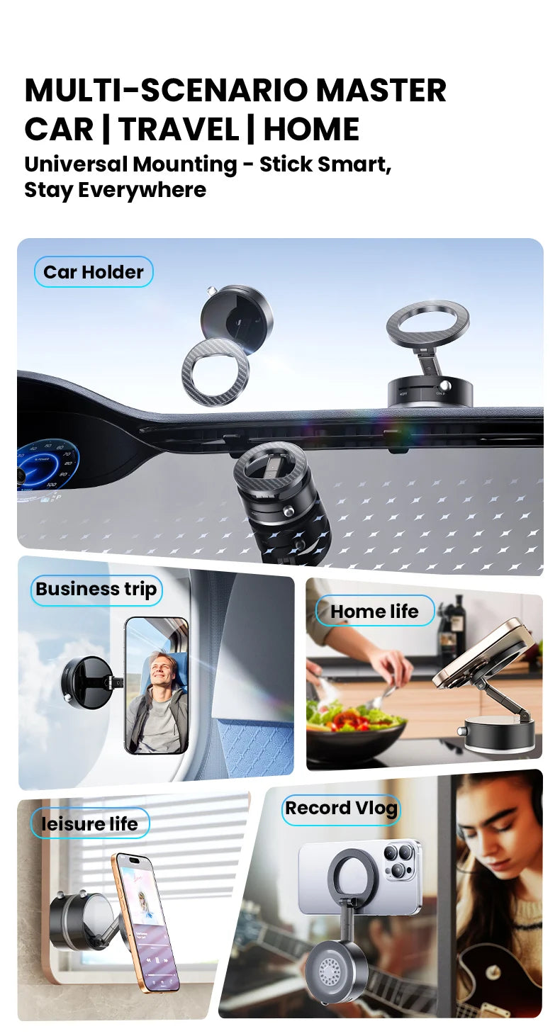Vacuum Strong Magnetic Suction Foldable Phone Holder