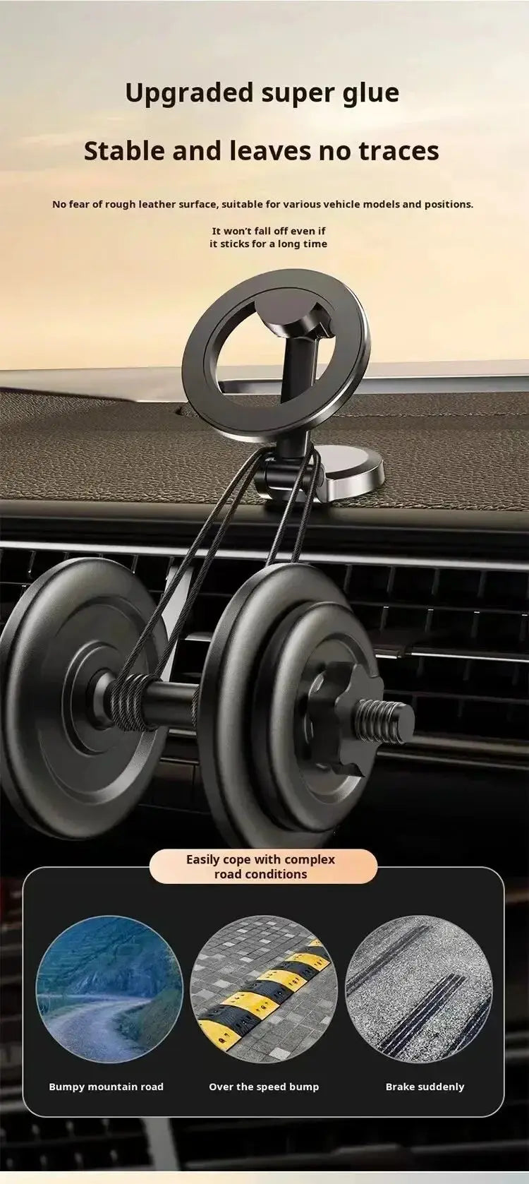 Alloy Folding Magnetic Car Compact Cell Phone Holder