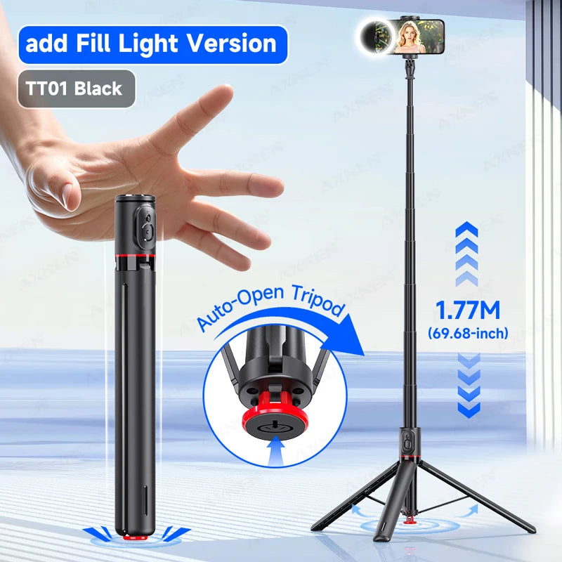 Bluetooth Selfie Stick Tripod Auto Pop-Up Foldable Holder