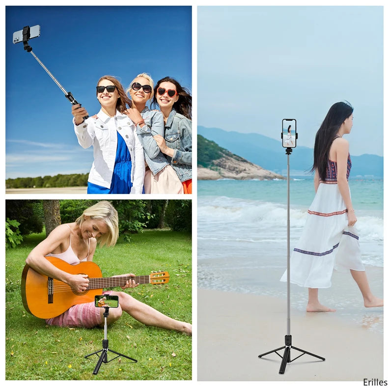 1.67M Long Extended Bluetooth Wireless Selfie Stick Live