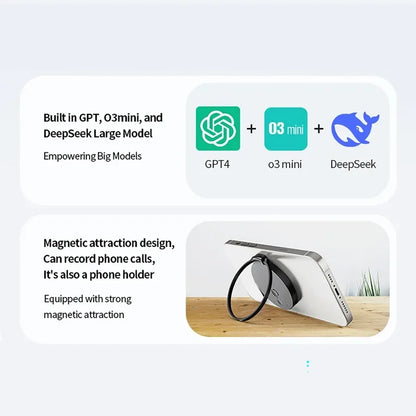 AI ChatGPT Voice Recorder 8-128GB Mini Keychain Recording Device