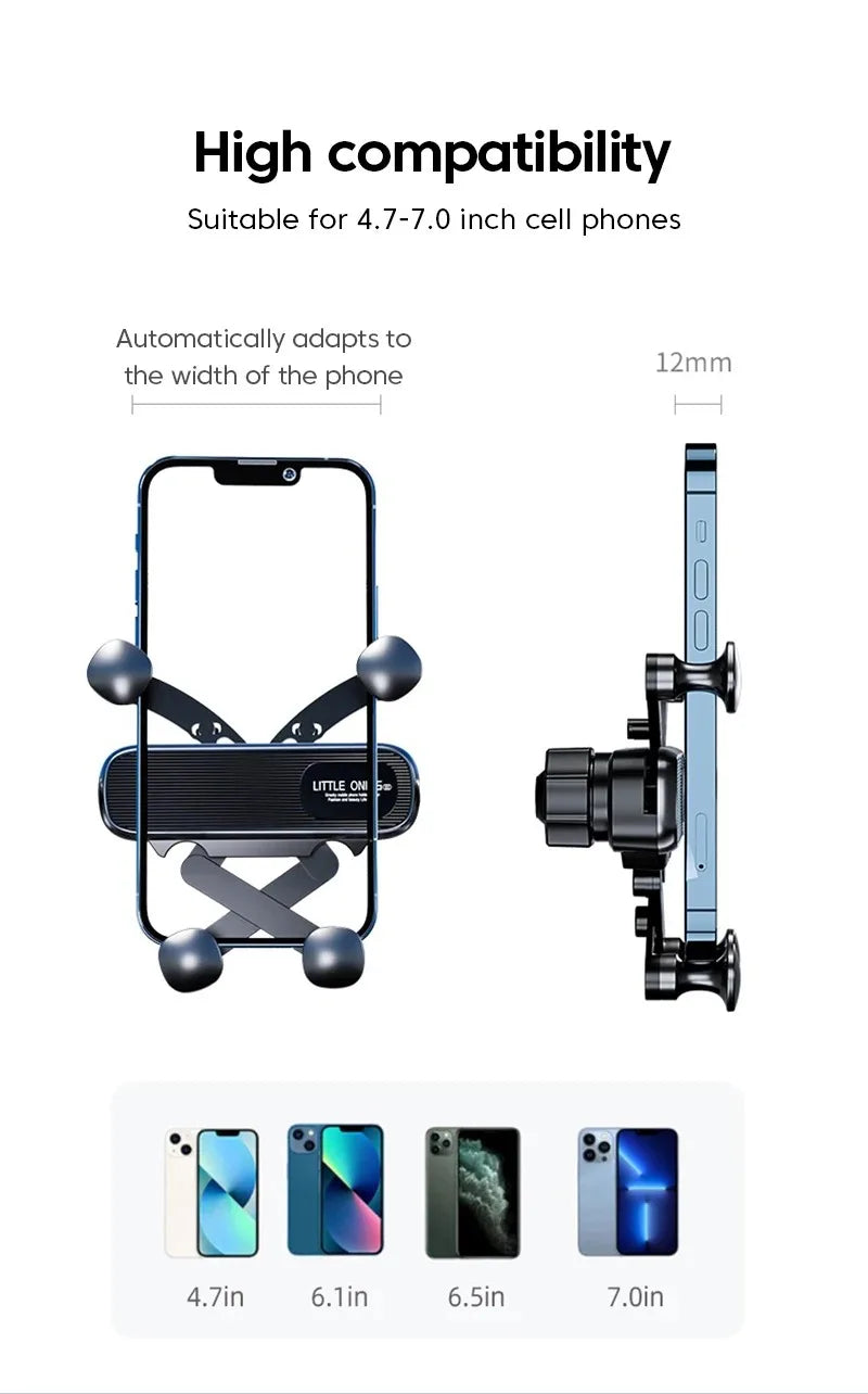 Gravity Car Phone Holder Air Vent Easy Install 360° Rotatable