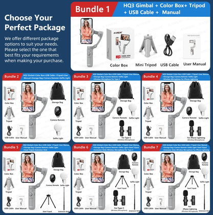 AXNEN 3-Axis Gimbal Handheld Self Stabilizer with Tripod