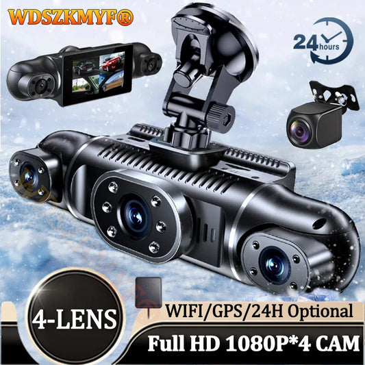 360 Degree Car DVR 4*1080P Video Recorder WIFI GPS Dash Cam