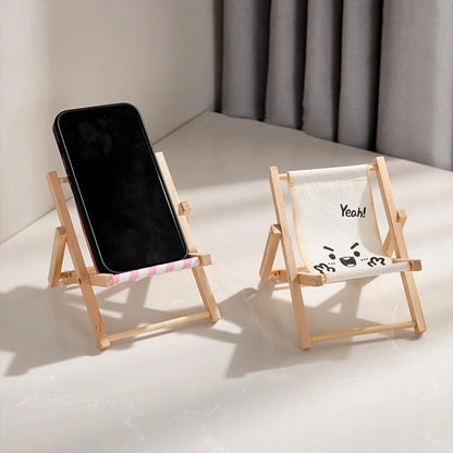 Wood Chair Shape Mobile Phone Stand Beach chair Desktop