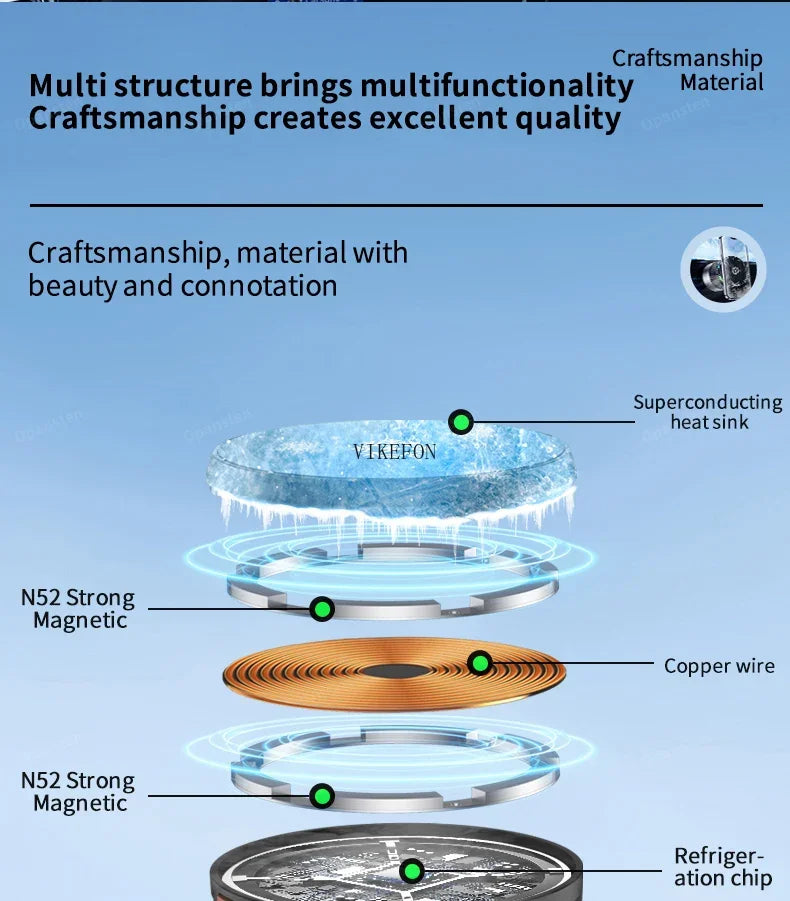 Cooling Car Magnetic Wireless Charger Vacuum Adsorption