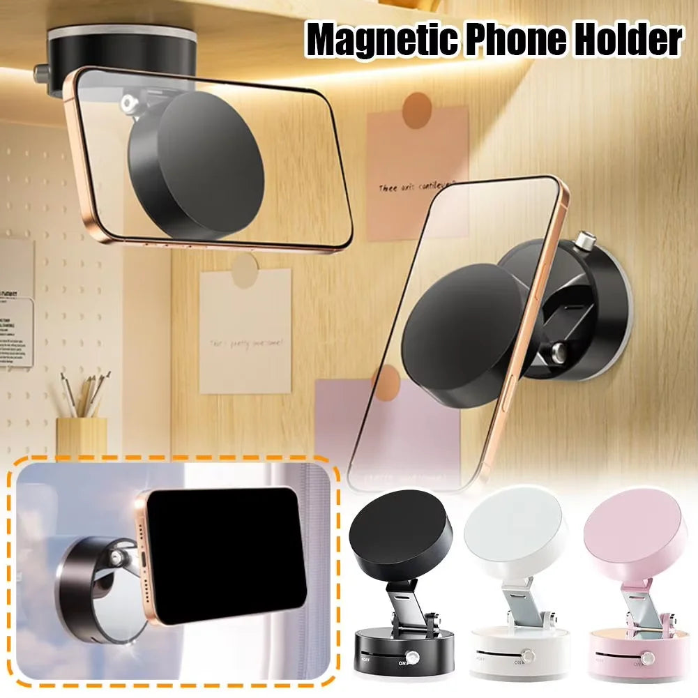Foldable Car Phone Holder Vacuum Adsorption Magnetic Suction Cup