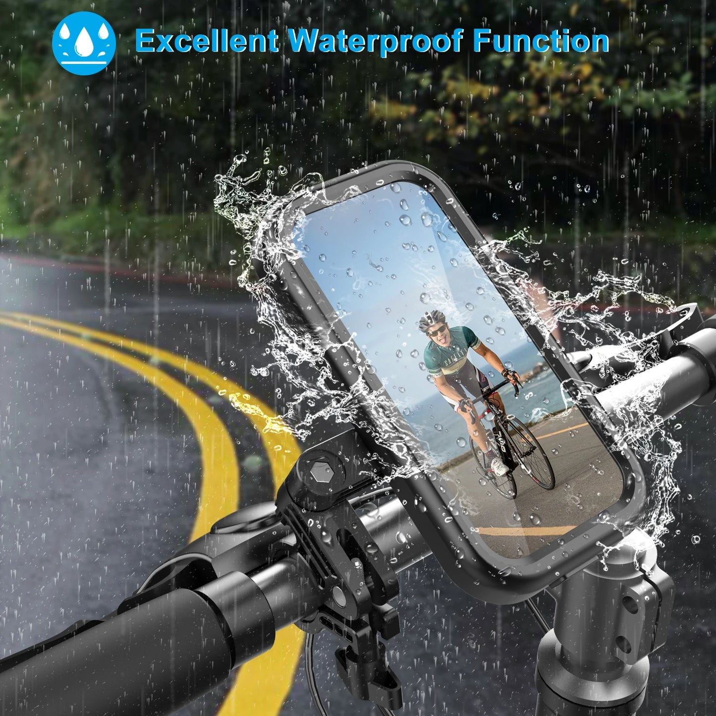 Waterproof Bicycle Handlebar Phone Holder Case Universal