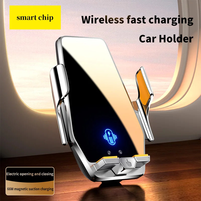 Car Phone Holder Stand 66W Wireless Fast Charging Station Charger