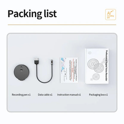 AI ChatGPT Voice Recorder 8-128GB Mini Keychain Recording Device