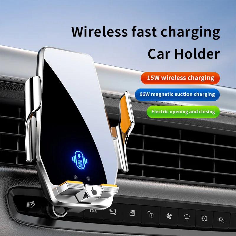 Car Phone Holder Stand 66W Wireless Fast Charging Station