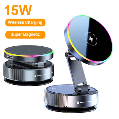 15W Wireless Car Charger Phone Holder Vacuum Suction Cup