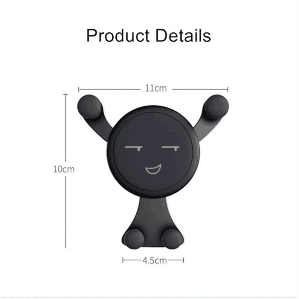 Gravity Car Phone Holder Air Vent Clip Smile Face Mount
