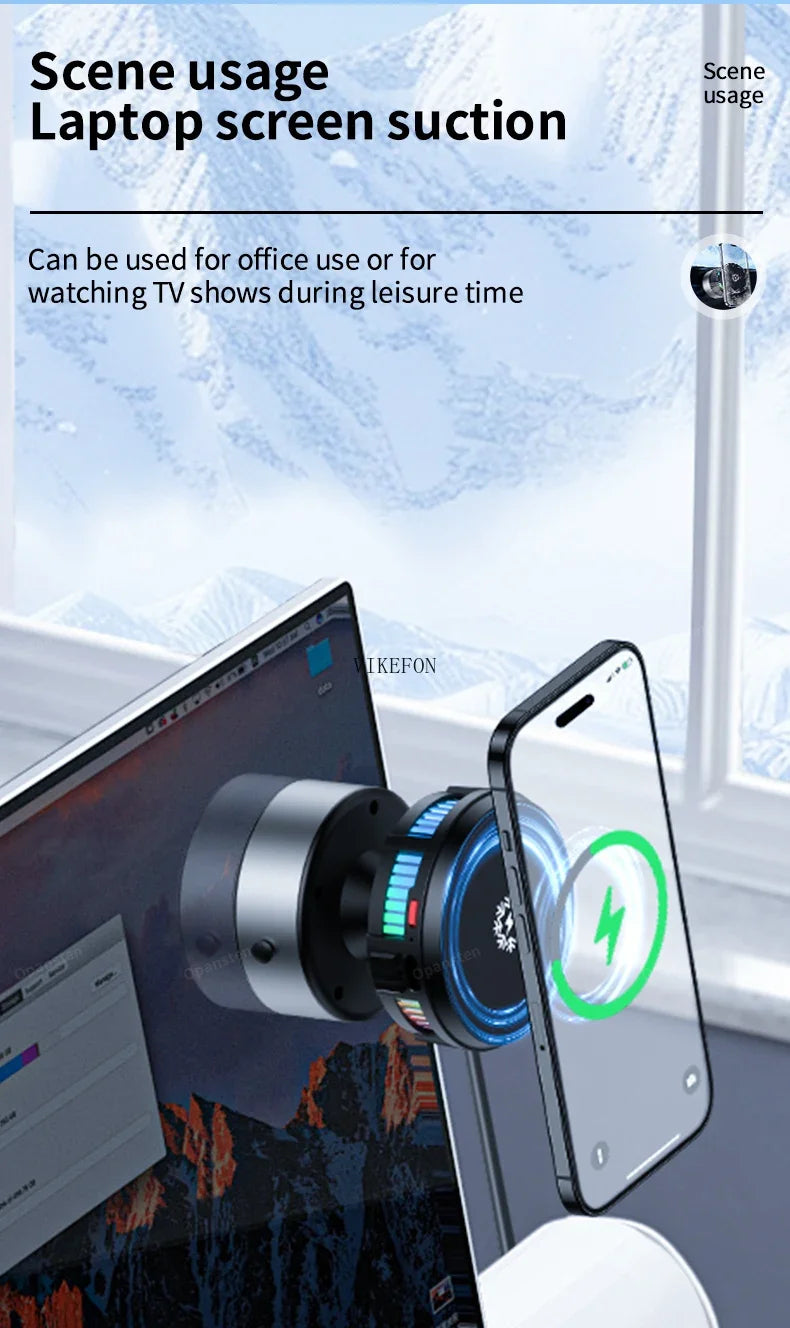 Cooling Car Magnetic Wireless Charger Vacuum Adsorption