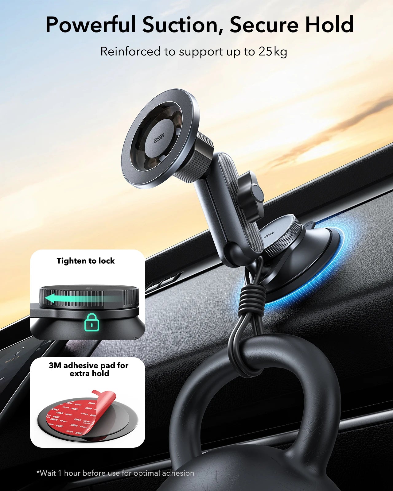 ESR MagSafe Car Mount Vacuum Magnetic Car Mount