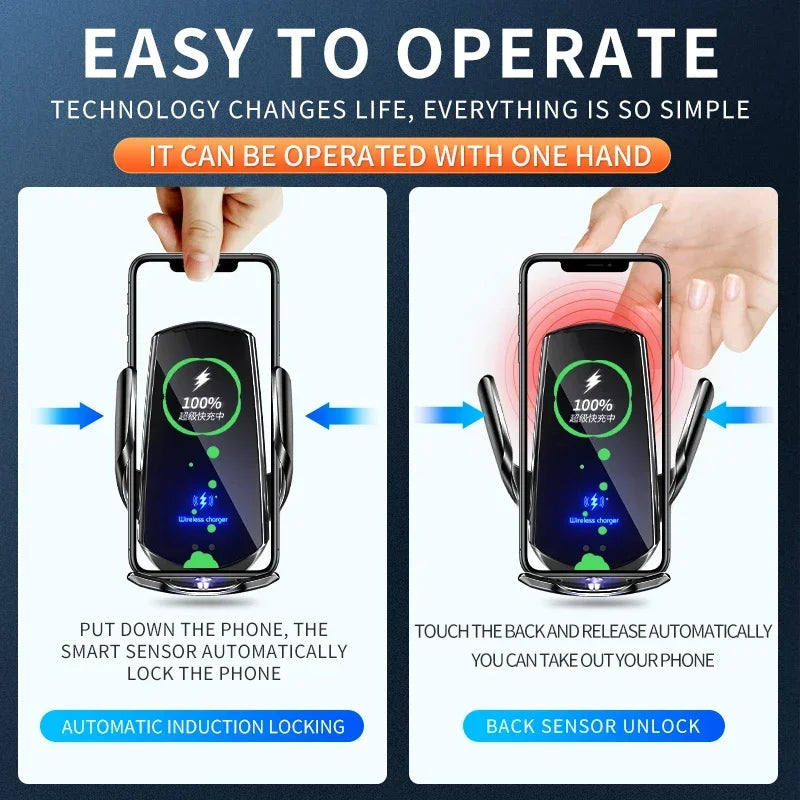 30W Car Wireless Charger Magnetic Automatic Car Mount Phone Holder