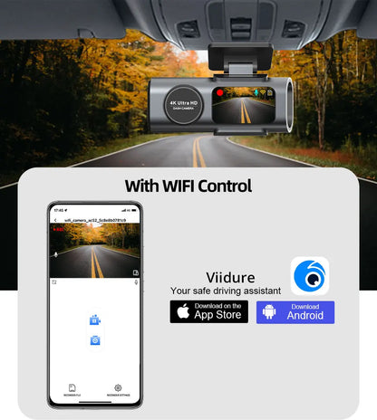 Yangood 4K Dash Cam Dual Channel Dual Lens Night Vision