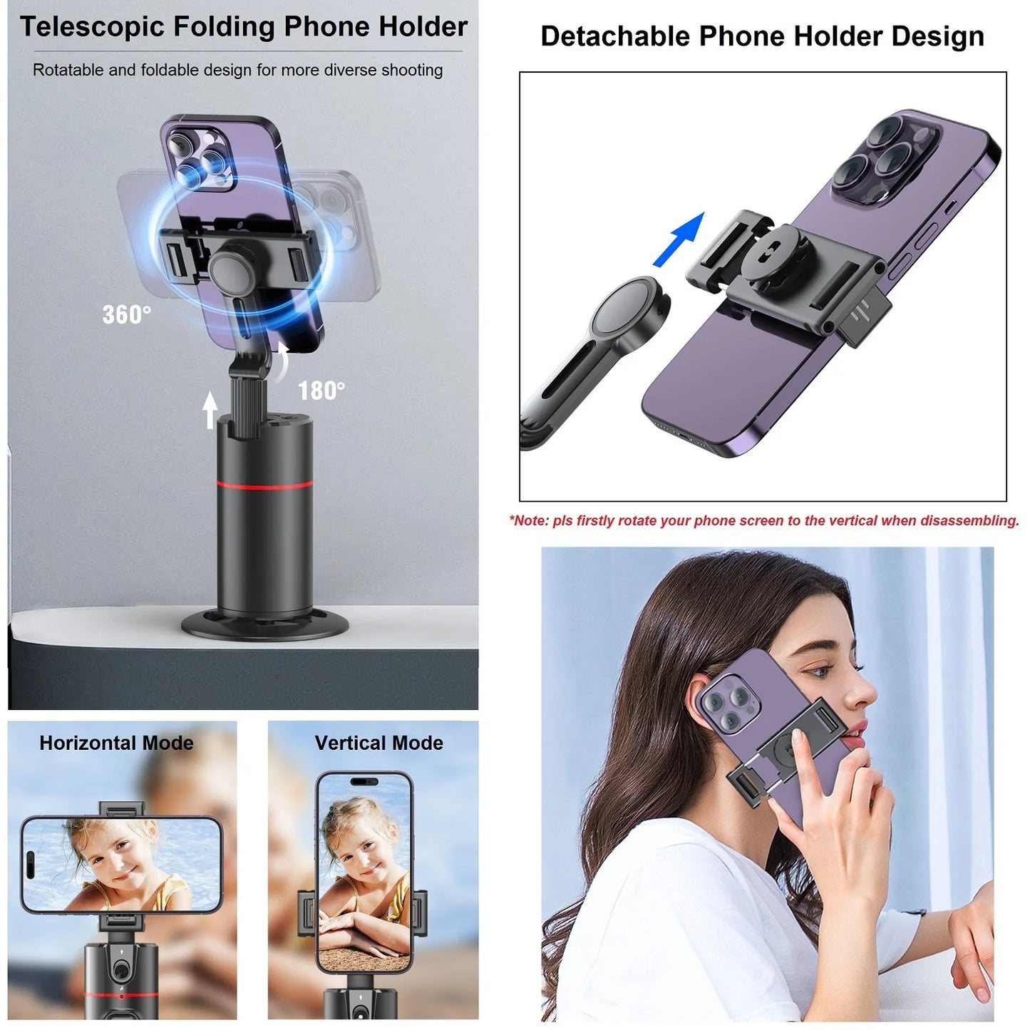 Auto Face Tracking Tripod 360° Rotation Smart Auto Tracking