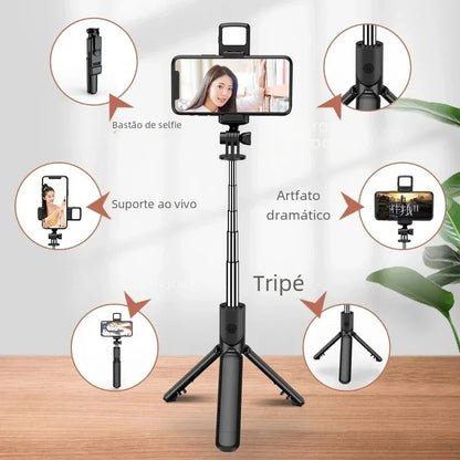Bluetooth Selfie Stick Tripod Desktop Stand Phone Holder