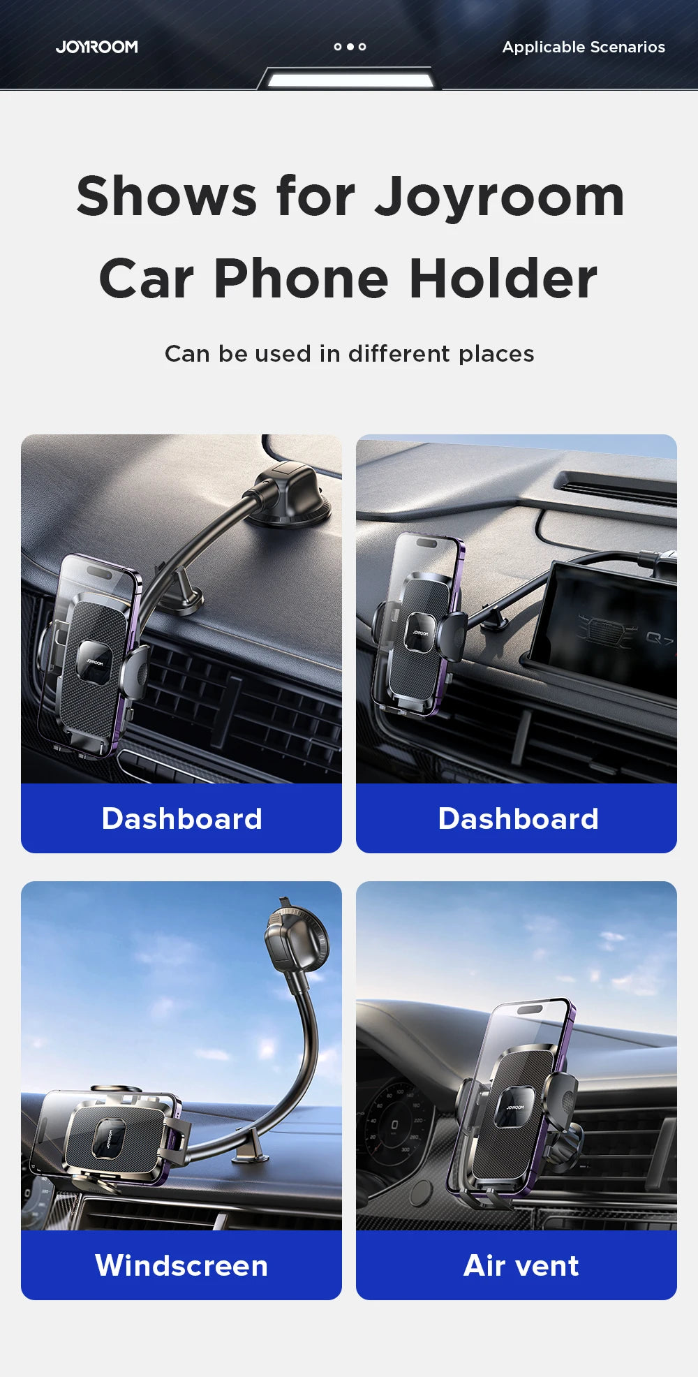 Dashboard Phone Holder Flexible Long Arm