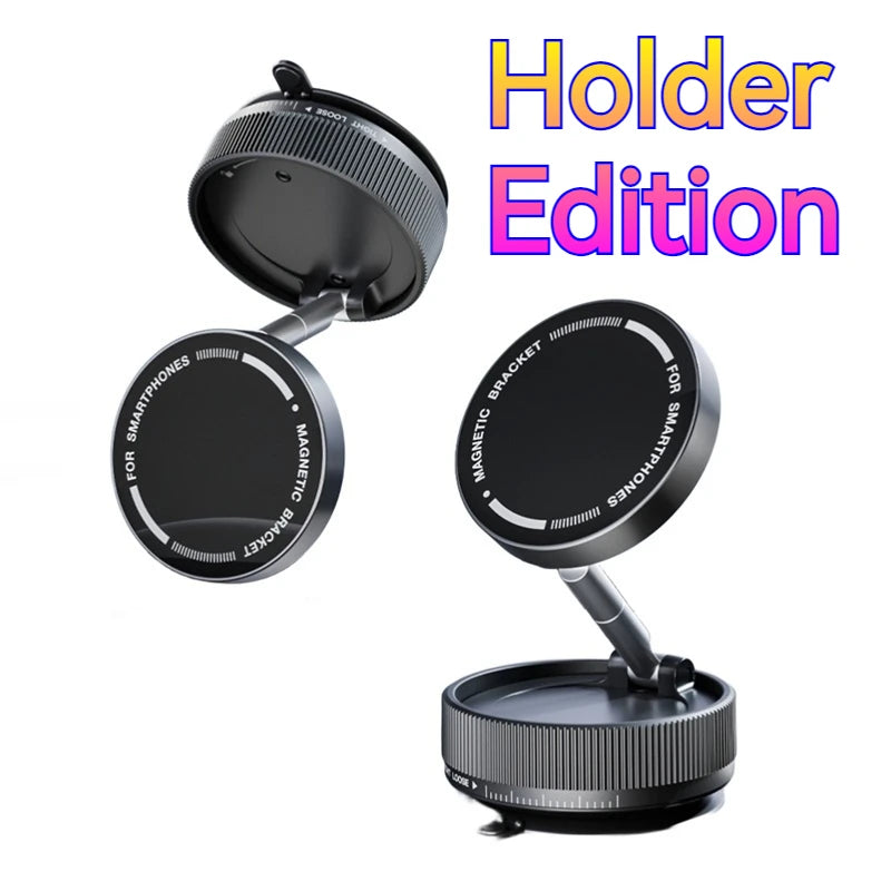 Vacuum Suction Magnetic Car Phone Holder Foldable Mirror