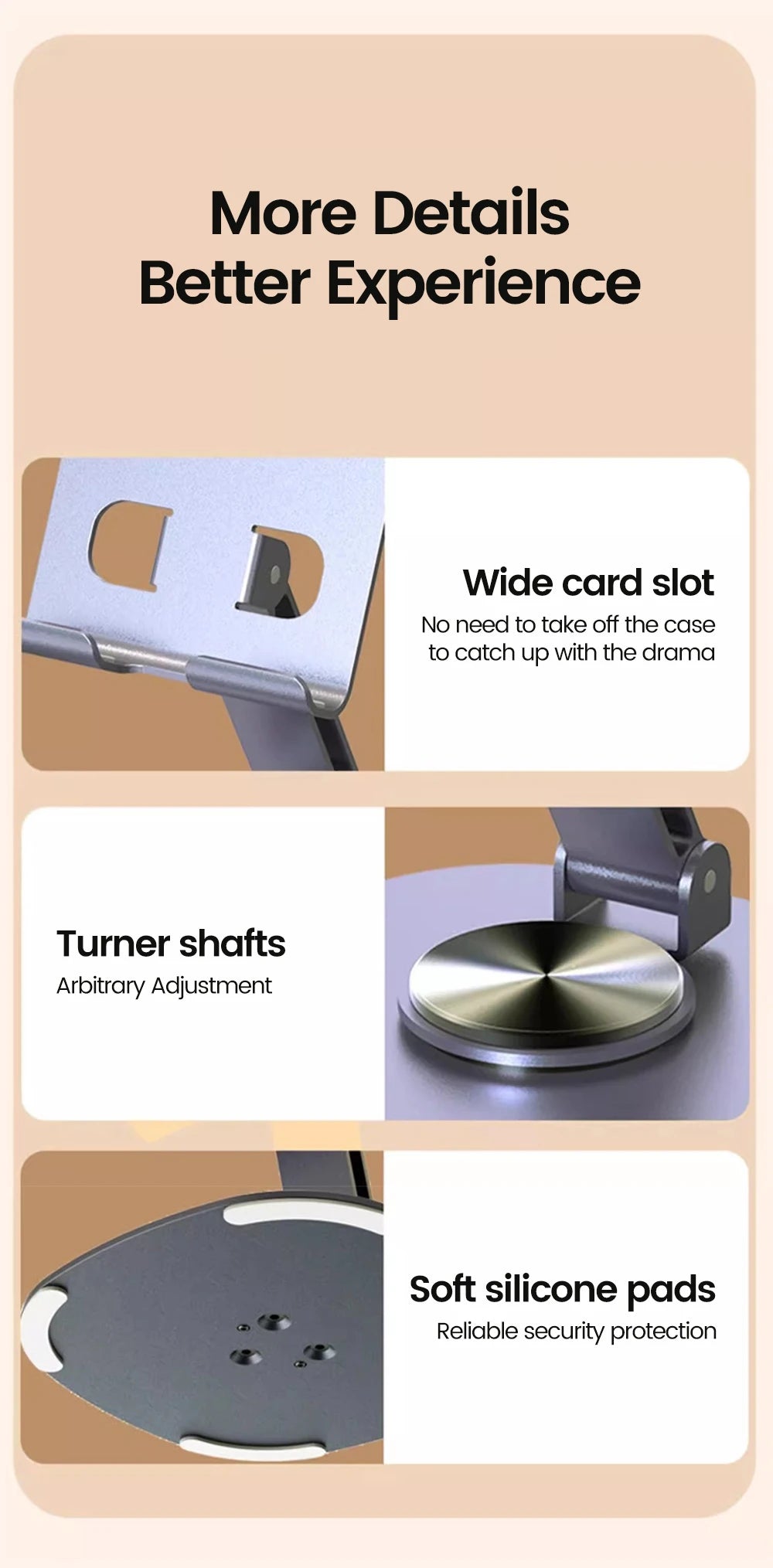 Rotating Table Cell Phone Holder Support Desktop Stand