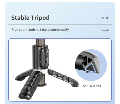 Bluetooth Smartphone Gimbal Stabilizer with Extendable Stick