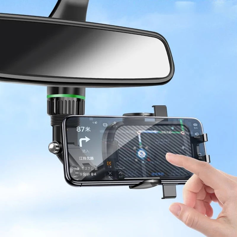 NewRearview Mirror Phone Holder For Car 360° Rotating Phone