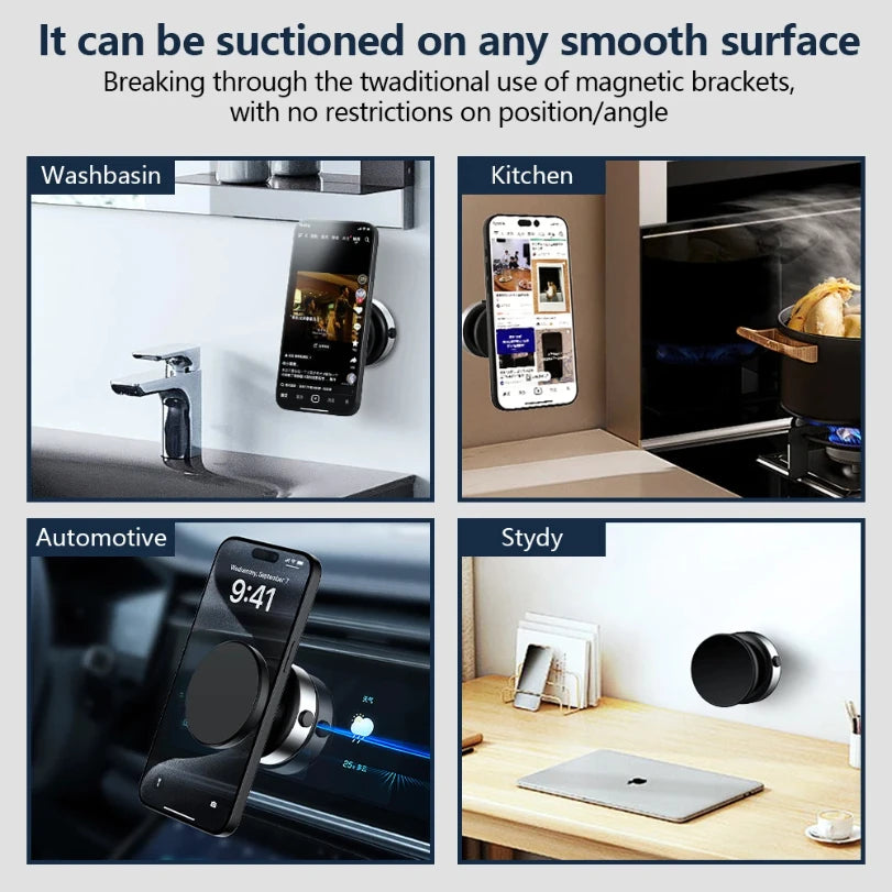 Electric Vacuum Magnetic Car Mount Stand for Cell Phone 360°