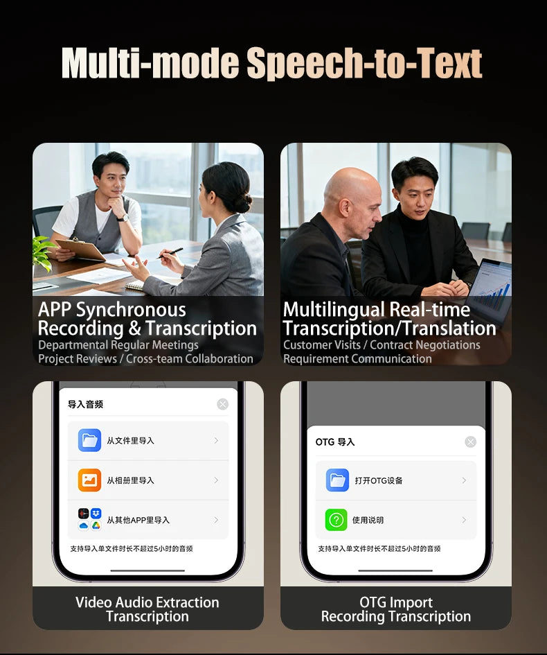 Famue Ai Voice Recorder with Text Transcription Mini Portable