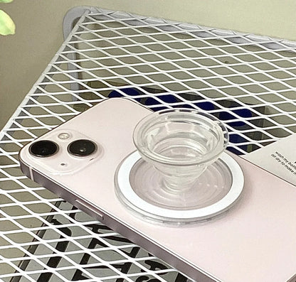 Magnetic Folding Mobile Phone Grip Holder Socket